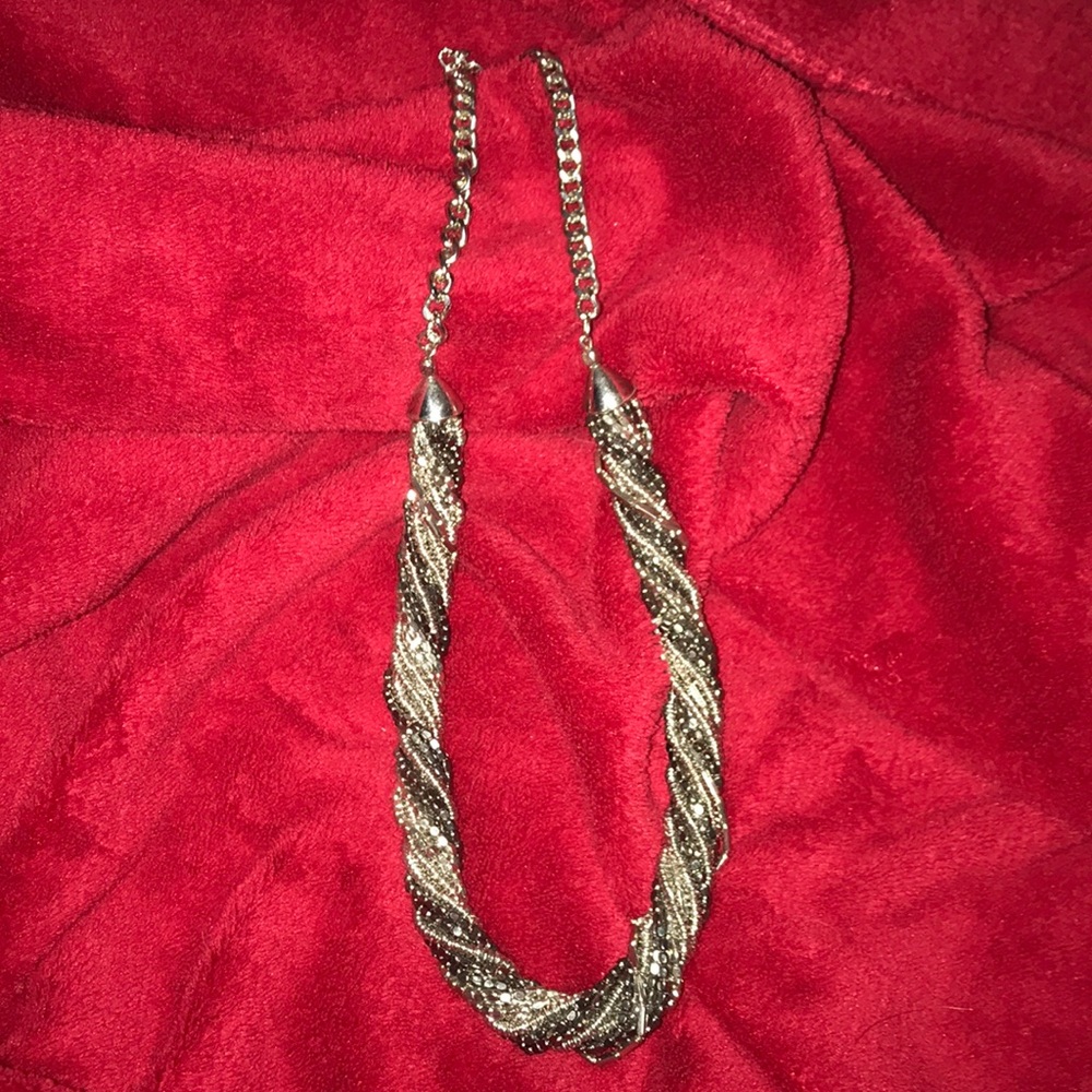 Black And Silver Adjustable Statement Necklace - image 1